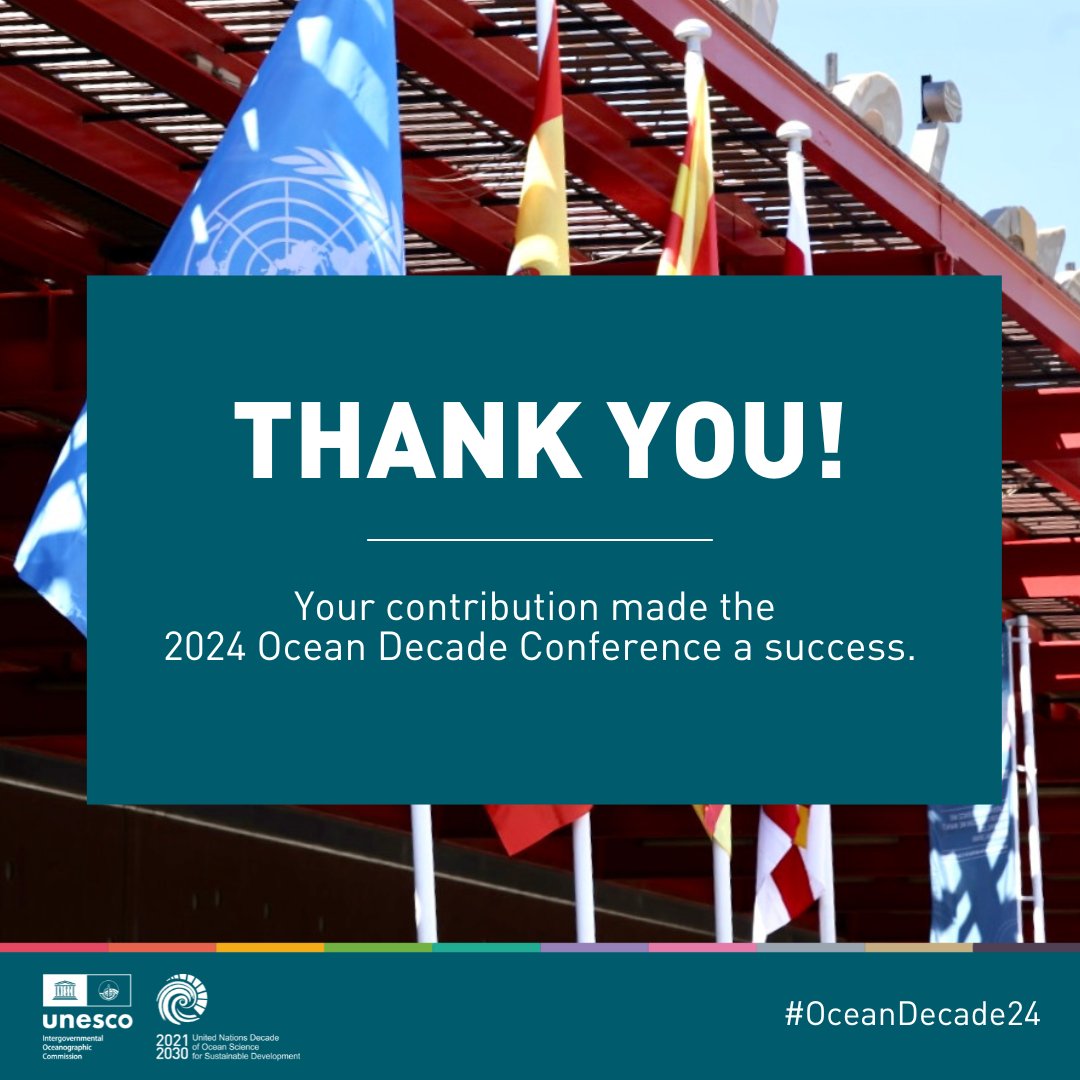 A heartfelt thank you to our hosts the Government of Spain @CSIC @IEOoceanografia, the Government of Catalonia @gencat and the Barcelona City Council @bcn_ajuntament for making #OceanDecade24 a success! We could not have done it without your invaluable support and contribution.