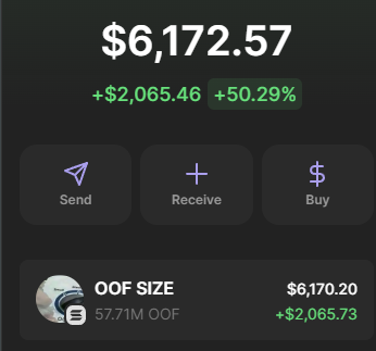 ok... the ticker is $OOF. post your solana address. airdrops incoming.