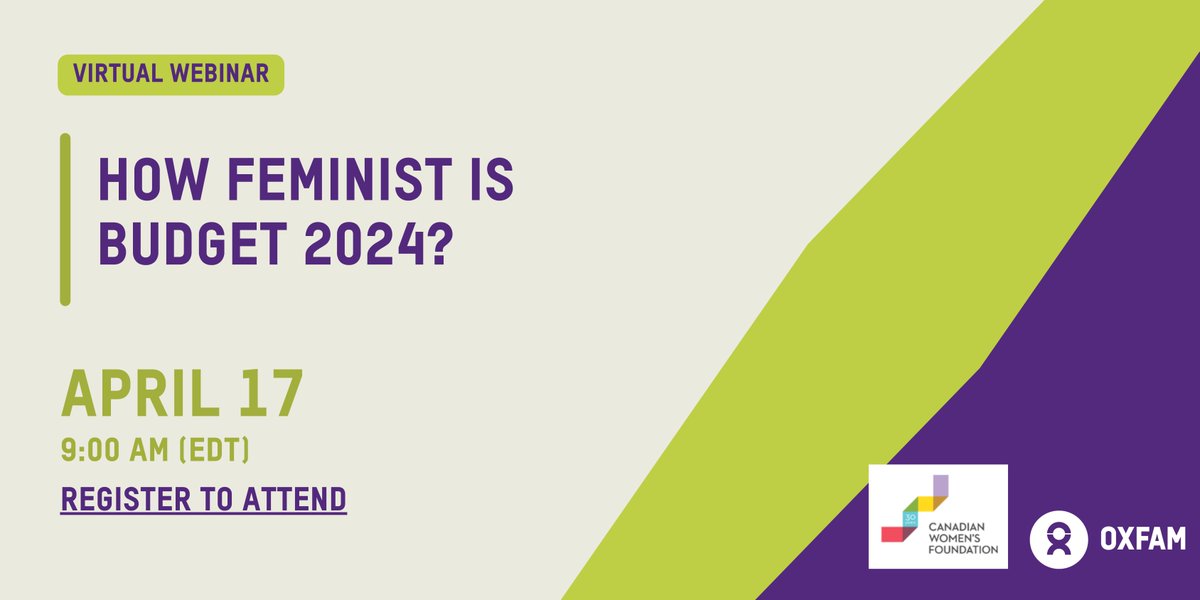 TUNE IN: Join us on April 17th for a feminist analysis of #Budget2024 Register to attend: us06web.zoom.us/webinar/regist… @cdnwomenfdn