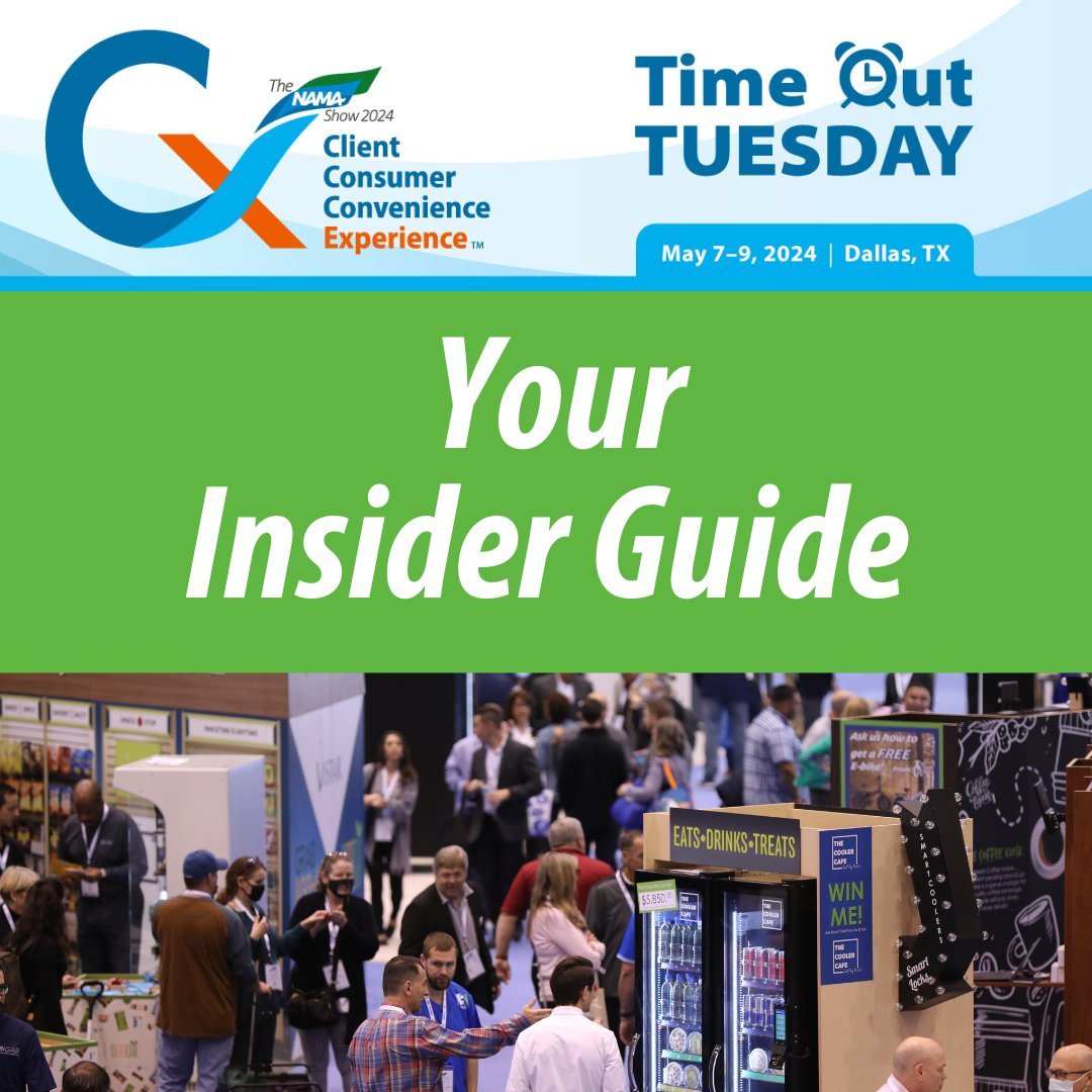 NAMAvending's tweet image. May is approaching quickly! Grab your insider guide to #TheNAMAShow - here are the latest updates on education, exhibitor and networking opportunities to help you plan and organize your time in Dallas. ow.ly/QZoq50RhfKO

#TimeOutTuesday #convenienceservices