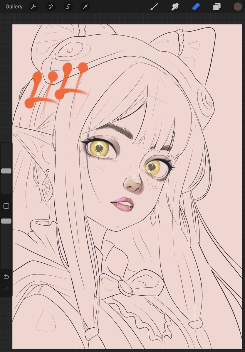 We starting week with an Elf portrait wip 
In this i will be trying new method of painting for myself by making a b/w shading and add a gradint map pver it so colors mix better
#wip #artmoots #artshare #sketch #oc #digitalart