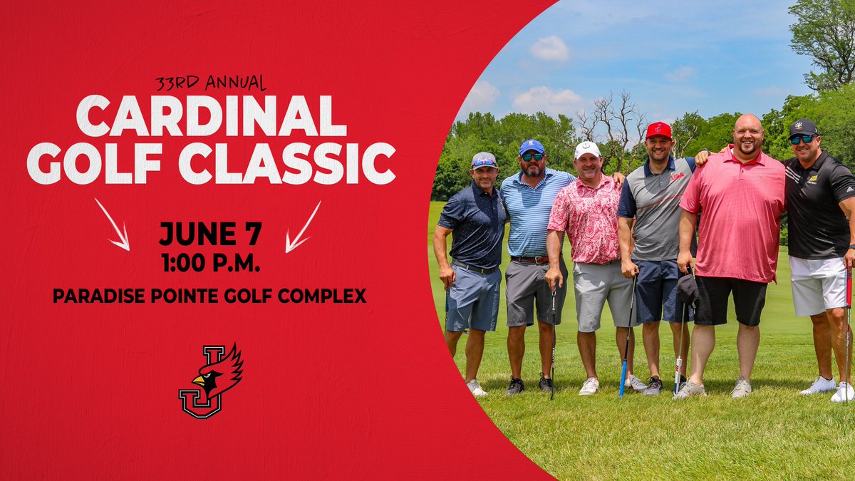 Join Cardinal Athletics for the 33rd annual Cardinal Golf Classic on June 7 at Paradise Pointe Golf Complex! Register here: jewell.edu/cardinal-class….