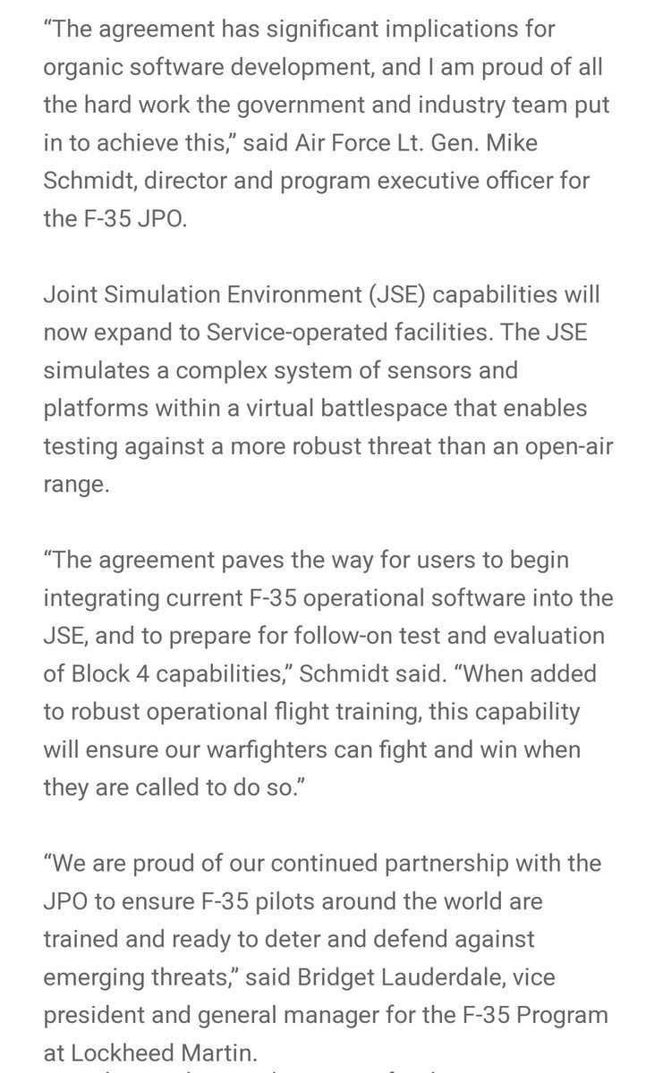 F-35's JPO and Lockheed have reached a mutually beneficial agreement on the intellectual property dispute concerning F-35 -in-a-box (FIAB) software elements. 
dvidshub.net/news/468617/f-…