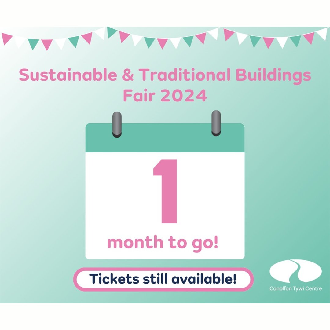 There is only 1 month to go until the @TywiCentre Sustainable & Traditional Buildings Fair 2024! Haven’t got your tickets yet? Follow the link to secure your tickets to a fantastic event: ow.ly/5G5050RhisC