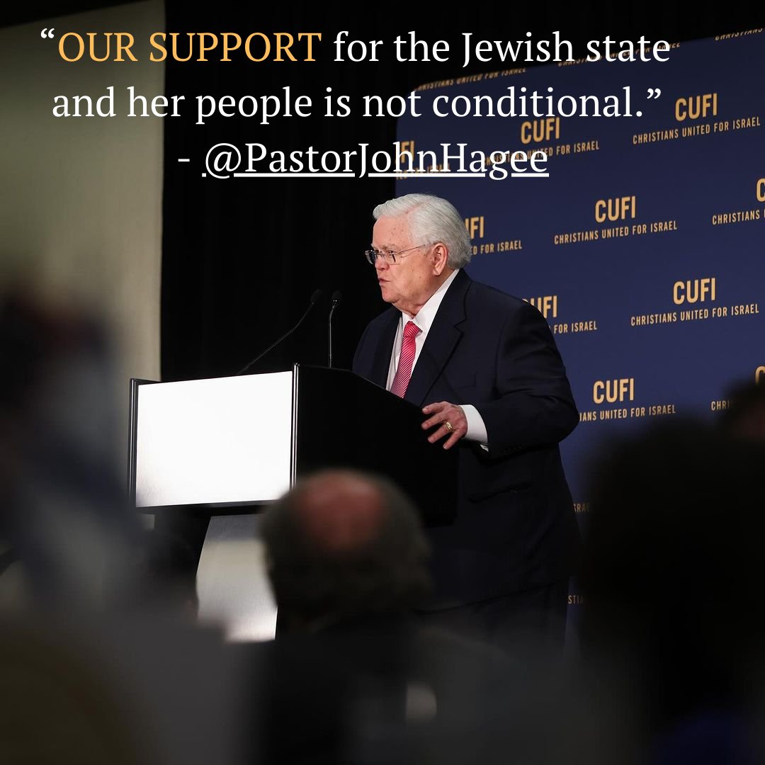 'Our support for the Jewish state and her people is not conditional.' -@PastorJohnHagee