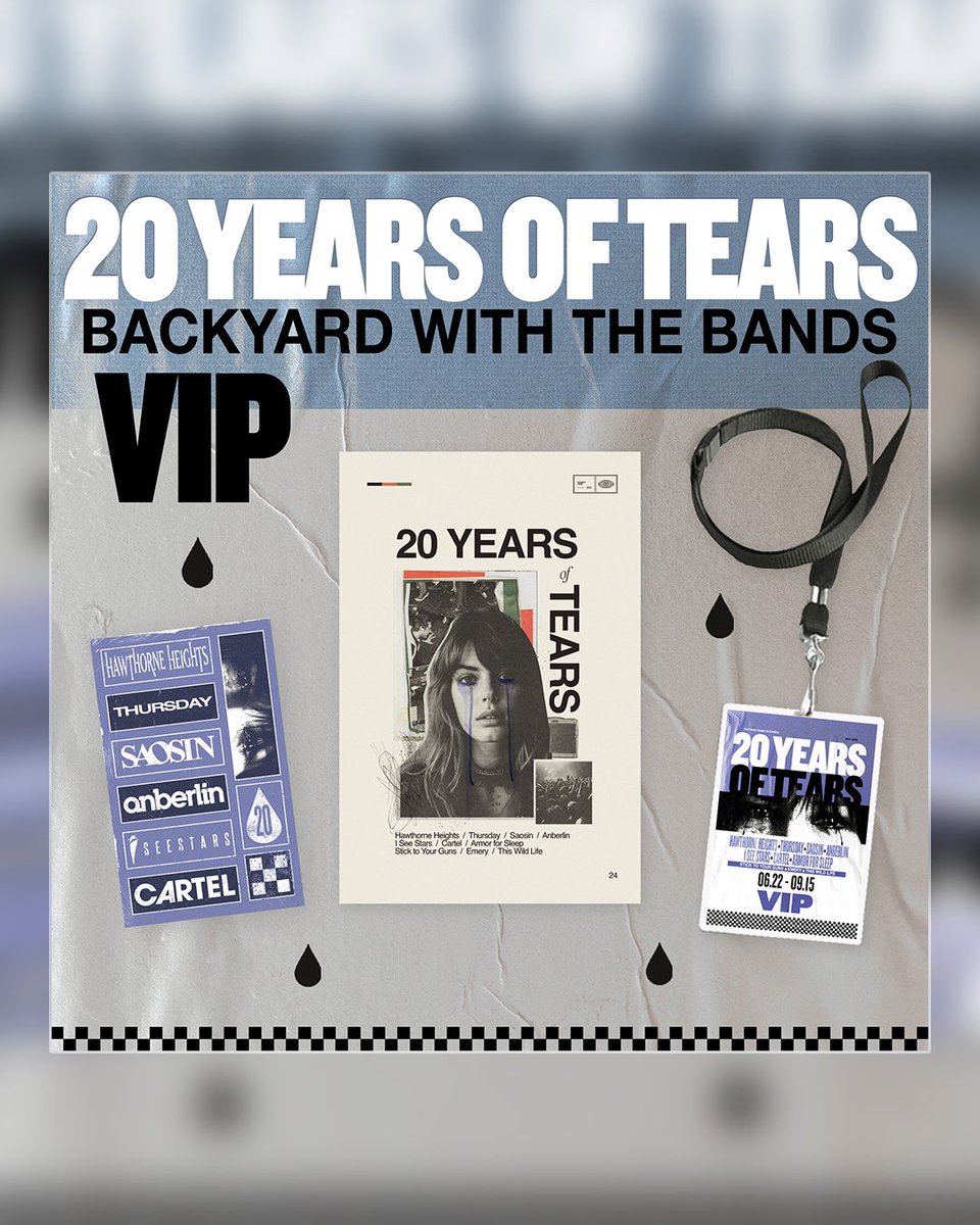 20 YEARS OF TEARS 💧🖤  Join us this summer across the US as we celebrate the 20th Anniversary of our debut album “The Silence In Black And White” with some of the biggest names of the MySpace Generation.   Tickets on sale this Friday April 19th at 10am local