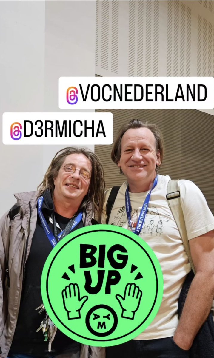 Deutschland trifft auf die Niederlande, nein, hier geht es nicht um Fußball, sondern um zwei Größen, die sich für #Cannabis und ein Ende der Prohibition überall einsetzen. Danke Micha, danke Derrick vom @vocnederland 👊🏻🫂