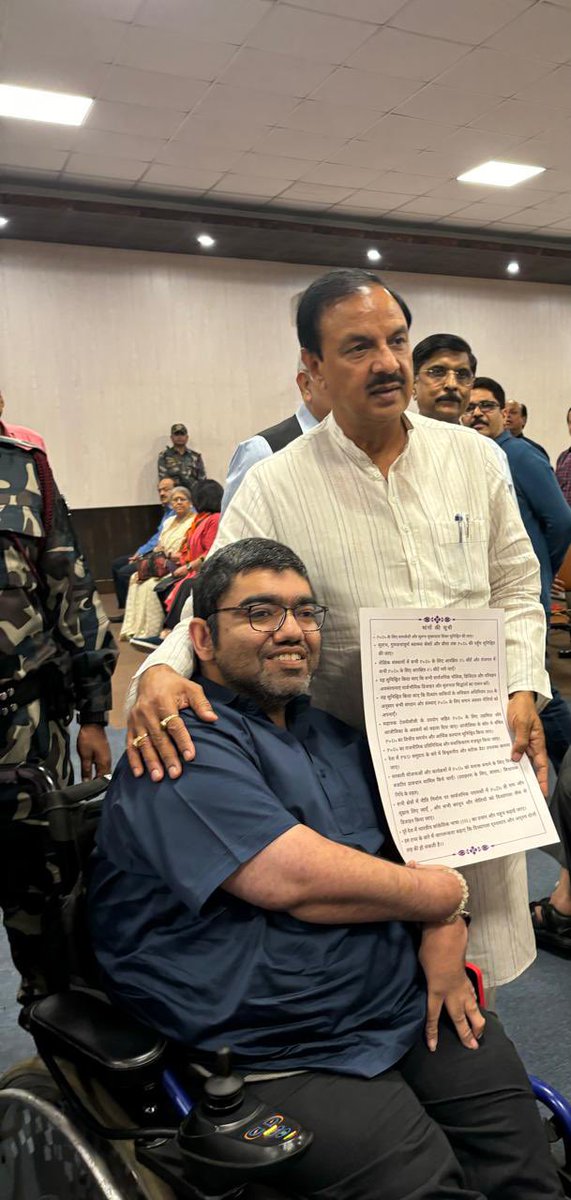 Presented the Charter of Demands of, by and for Persons with Disabilities to @dr_maheshsharma earlier today. Have followed his work as a resident of Noida for more than 2 decades and have always been impressed by his sensitivity towards Disability. civis.vote/consultations/……