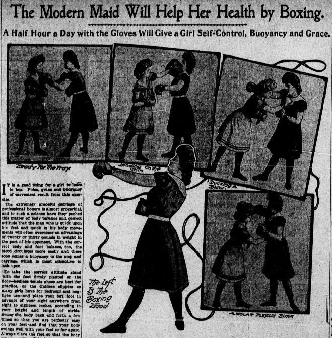 The New York Evening World encouraging young women to take up boxing. (1905) 🥊