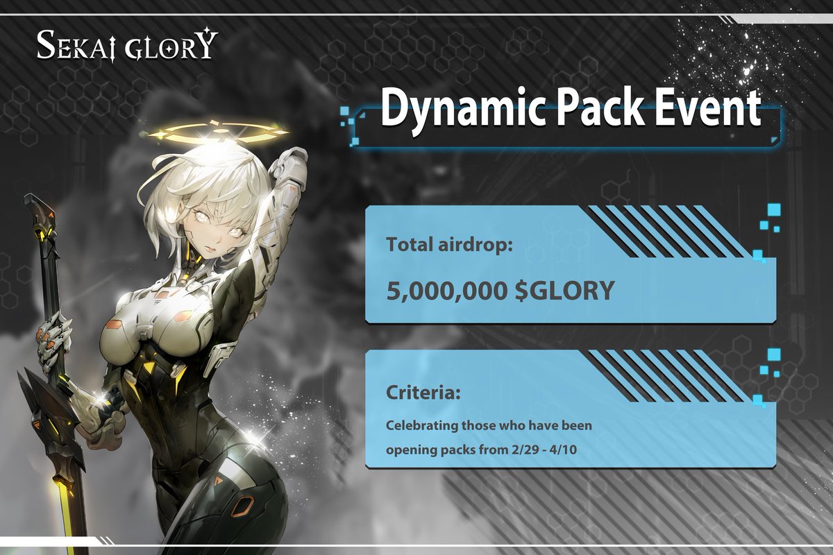 Dynamic $GLORY Event completed. The rewards have been distributed! Stay tuned for the next dynamic $GLORY Event.