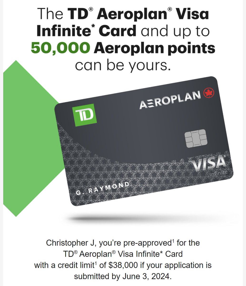 cbitton's tweet image. $38,000!!1!
If I'm getting a credit card with a $38k limit, its not going to be a TD Aeroplan Visa, its going to be the WWE Visa.