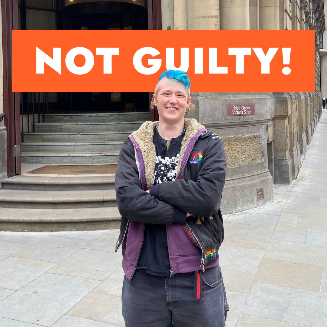 🚨 BREAKING: Cal and Tez NOT GUILTY 🔥 District Judge Minhas acquitted Cal and Tez in City of London Magistrates Court today, ruling that a conviction would be disproportionate given only a 15 minute delay to court proceedings was caused by their action. 🧡 Paperwork is all