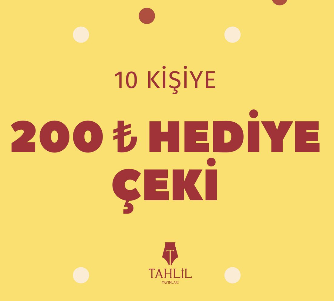 Bu gönderiyi alıntılı RT yapanlar arasından 10 kişiye sitemizde geçerli 200 TL’lik hediye çeki veriyoruz.