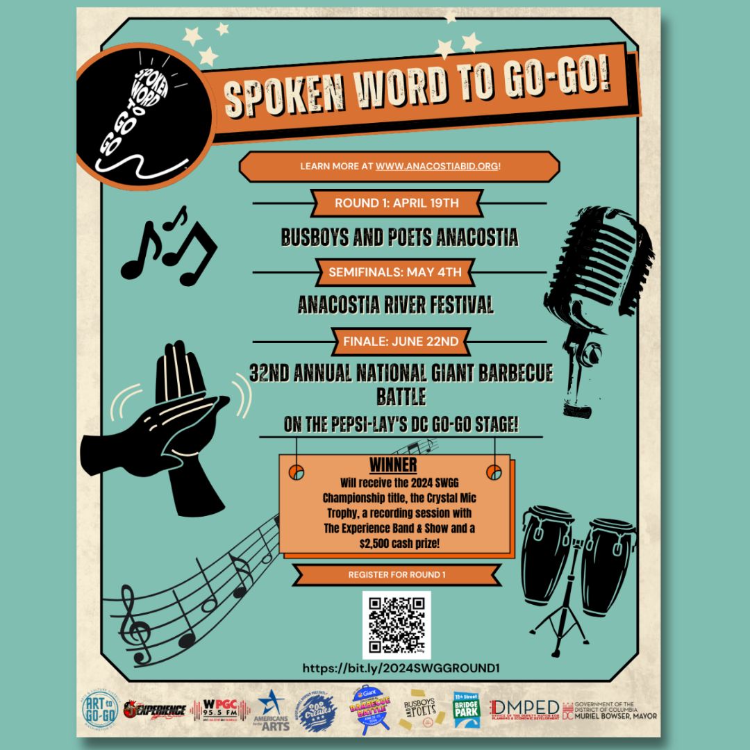 🎤📝 Only 3 days left until the competition begins: 2024 Spoken Word to Go-Go Championship: Round 1! 💥 Get ready to rock the mic and win big: $2500, the SWGG Champion Title, a Crystal Mic, AND a recording session with @ExBandAndShow! 🎶🔥 Sign up now at bit.ly/2024SWGGROUND1