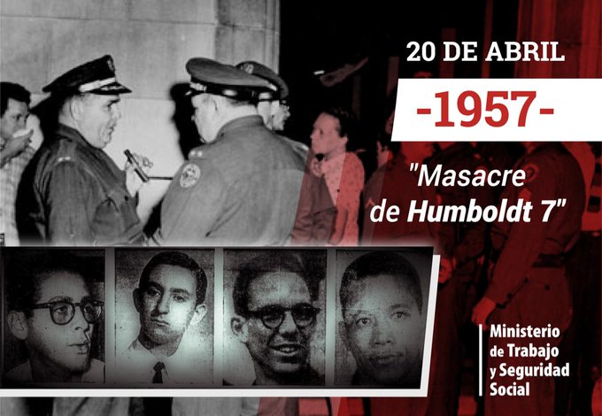 Recordamos el Aniversario del asesinato de los dirigentes del Directorio Revolucionario, los sucesos conocidos como Humboldt 7. La Masacre de Humboldt 7, fue un acto criminal cometido el 20 de abril de 1957 en La Habana, en un edificio de la calle Humboldt. #TenemosMemoria