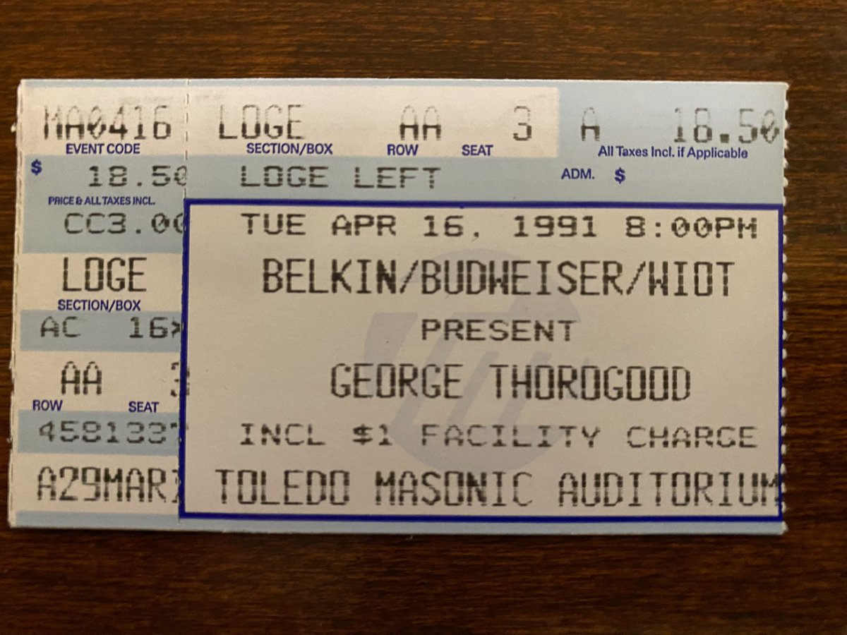 On this day in 1991…George Thorogood! #BadToTheBone #IDrinkAlone #OneBourbonOneScotchOneBeer Basically my theme song.