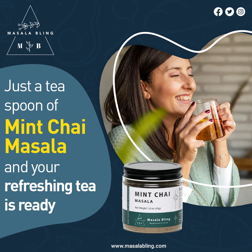 Say hello to a refershing morning with our Mint Chai Masala

#MintChaiSpice #AromaticDelight #PureBliss #spiceblends #mintmasalachai #tea #teatime #tealover #refreshing #mintfacts #minttea