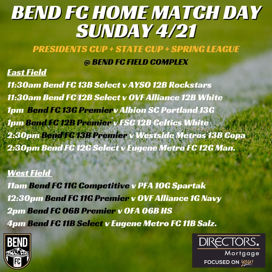 BendFCTimbers's tweet photo. This weekend's game schedule is Junior Development Academy all day Saturday and Sunday are cup + league games. Let's go! https://t.co/JITvSmWSc7