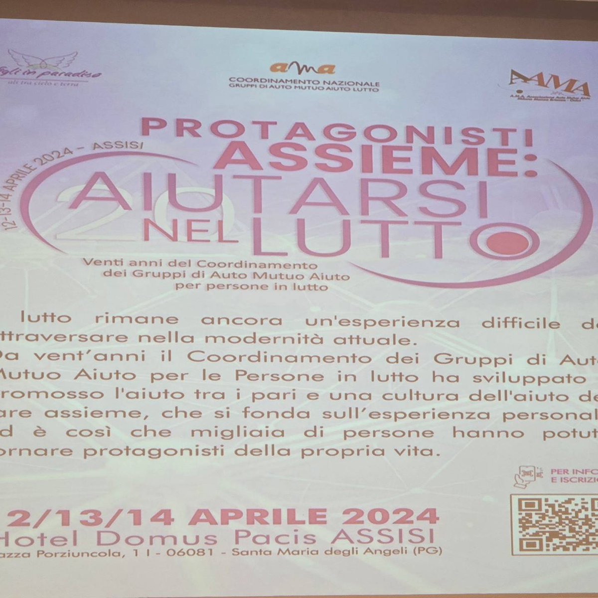 LBolzonello's tweet photo. Nel weekend ad Assisi in rappresentanza di Advar per il 20° convegno del coordinamento nazionale dei gruppi di elaborazione del lutto. Tra i temi: il #lutto affrontato nei paesi in guerra, il lutto pre e perinatale e come affrontare il tema del suicidio con i più giovani. https://t.co/hLDRNOTjnT