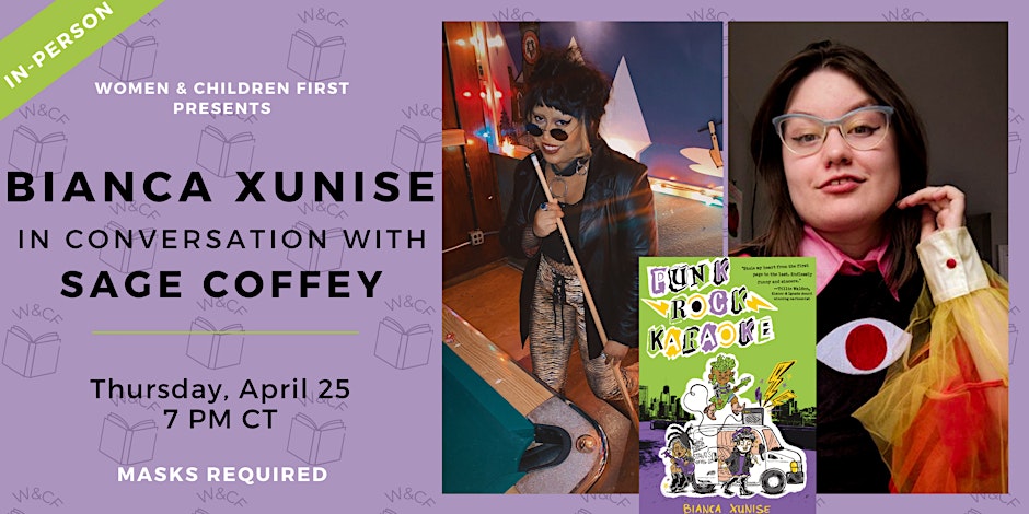 If you haven't pre-ordered Bianca Xunise's debut graphic novel Punk Rock Karaoke, WHAT'RE YOU WAITING FOR!? Next Thurs join Bianca & myself at @wcfbook 4/25 as we talk shop & discuss some ~similar themes~ in both our books!(Additional Punk Rock Karaoke tour dates on their insta!)