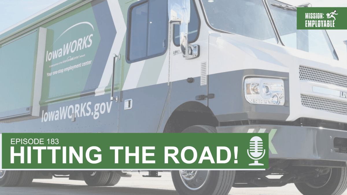 We’re hitting the road! Find out where the #IowaWORKS center has been, plans for our next stop, and how you can request a visit from the Mobile Workforce Center! #MissionEmployable #podcast 🎬: youtube.com/watch?v=rjJyfv…