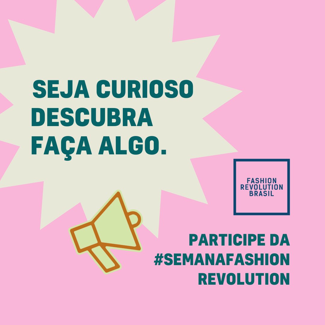 A Semana Fashion Revolution já começou! Este ano, serão 10 dias de ações - de 15 a 24 de abril. Procure o evento mais perto de você: bit.ly/SFR_24