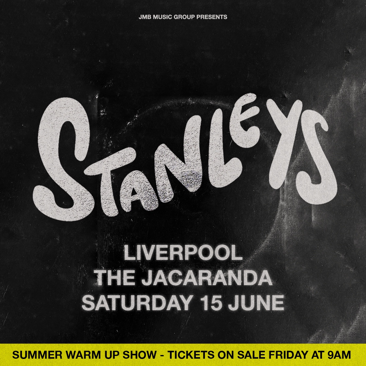 So apparently there’s a big Liverpool show on sale this week? Stanleys at The Jacaranda. Tickets on sale Friday at 9am. Sign up to our mailing list for early ticket access on Thursday 🎫⏳ lnk.to/JoinStanleys