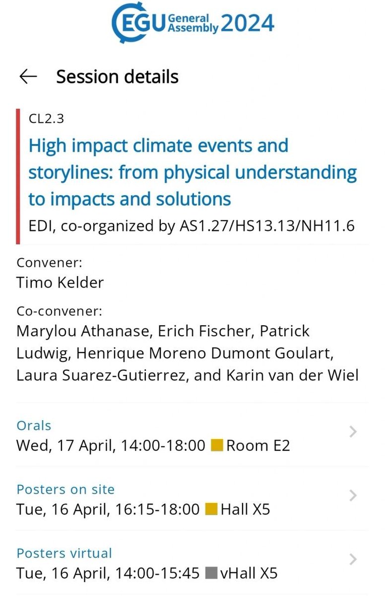 Erich Fischer (@erichfischer) on Twitter photo #EGU24 High-impact events and storylines
After a year of countless record-breaking extremes, we are (again) organising a session on understanding and quantifying such high-impact events
Wed, 14:00-18:00, E2
<a href="/TimoKelder/">Timo Kelder</a> <a href="/karin_vdwiel/">Karin van der Wiel</a> <a href="/DrLauraSuarez/">Laura Suarez-Gutierrez</a> <a href="/MarylouAthanase/">Marylou Athanase</a> H. Goulart #EGU24 High-impact events and storylines
After a year of countless record-breaking extremes, we are (again) organising a session on understanding and quantifying such high-impact events
Wed, 14:00-18:00, E2
<a href="/TimoKelder/">Timo Kelder</a> <a href="/karin_vdwiel/">Karin van der Wiel</a> <a href="/DrLauraSuarez/">Laura Suarez-Gutierrez</a> <a href="/MarylouAthanase/">Marylou Athanase</a> H. Goulart