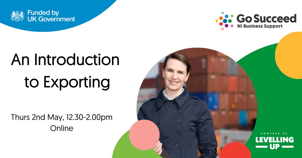 TOMORROW Online Masterclass: an Intro to Exporting Thurs 2nd May 12.30-2pm This workshop is suitable for businesses who are considering exporting for the first time. Are you ready to export? glistrr.com/events/e/go-su…
