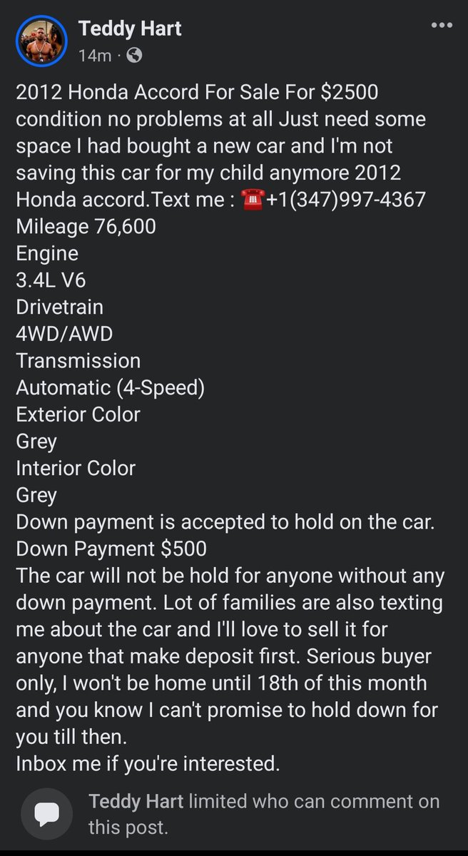 No, but if you need a car he's selling.