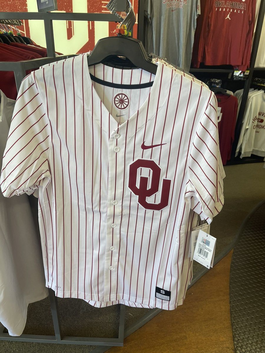 OULids's tweet photo. You asked and we got em! Come by and grab a Sooner Baseball jersey today! #oklahoma #baseball #boomer #sooner https://t.co/mRF1Pqihpp