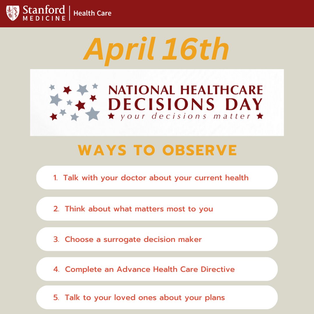 April 16th is National Healthcare Decisions Day! Here are some ways to observe. #NHDD