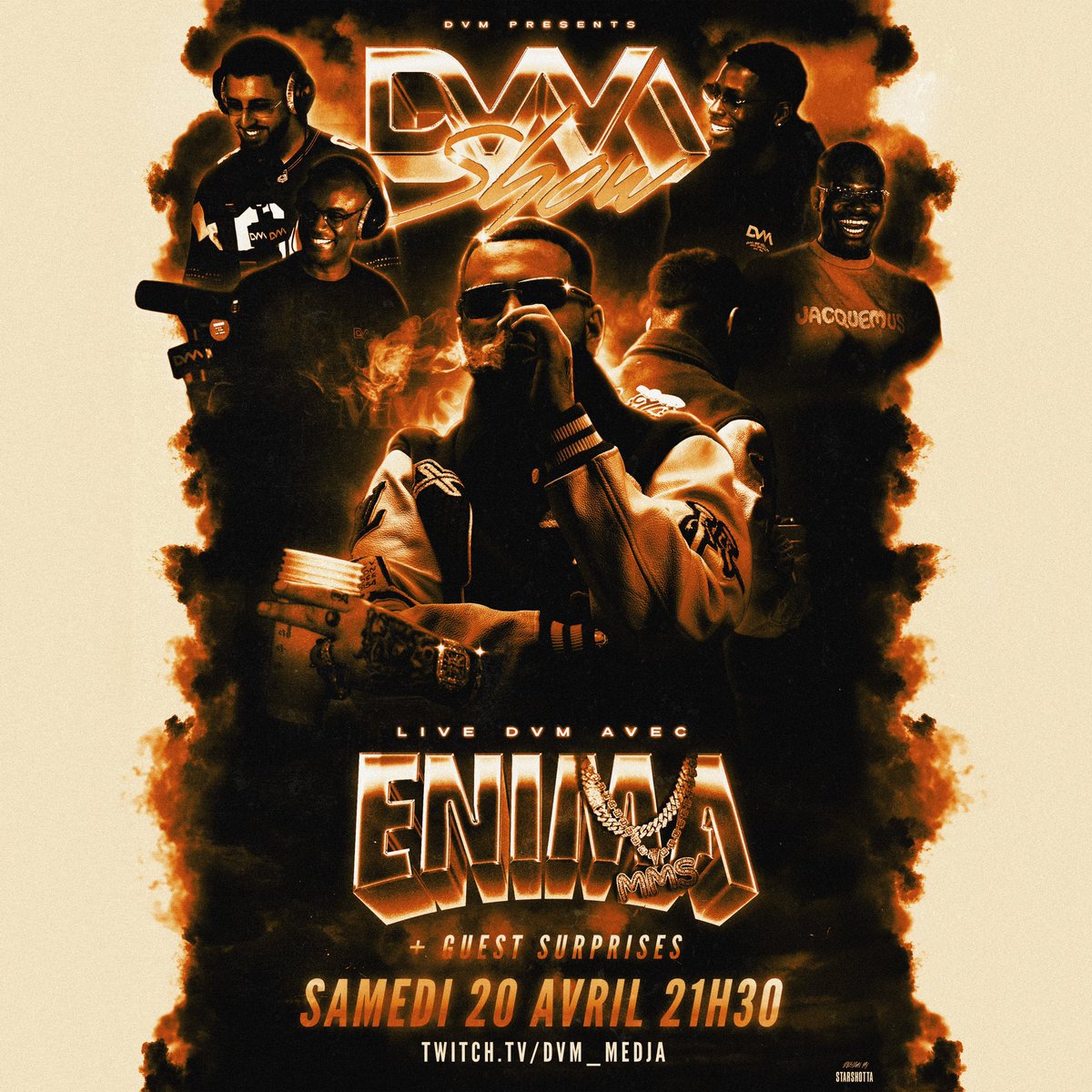 Medjalive's tweet photo. DVM SHOW 21 : ENIMA 

20 Avril à 21h30 en direct sur twitch !

@enimamms https://t.co/W9Tfb0HpX3
