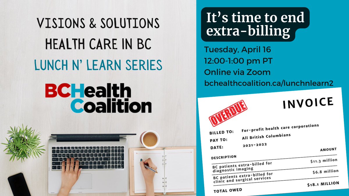 Looking forward to hosting <a href="/a_longhurst/">Andrew Longhurst @alonghurst.bsky.social</a> and <a href="/theSaadMD/">Saad Ahmed</a> for today's Lunch N' Learn chat on extra-billing in BC. Join us from 12-1pm PT: us02web.zoom.us/meeting/regist…