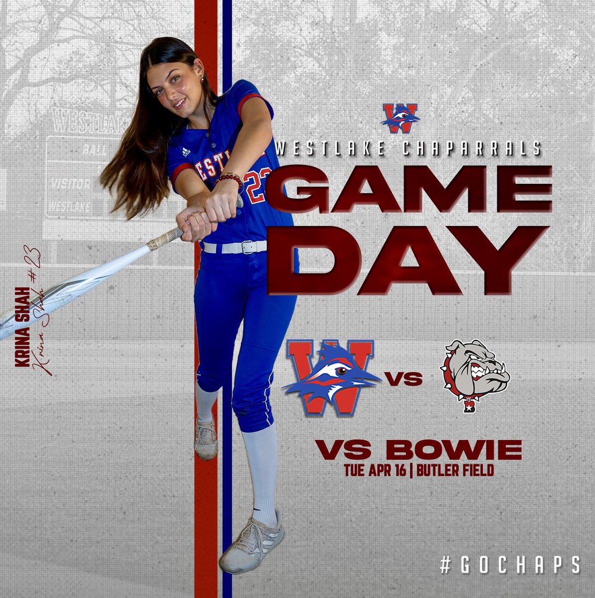 Softball is back on the diamond after going 2-1 last week with wins over Anderson and Austin High. Tonight, the Chaps head to Butler Field to battle Bowie. First pitch is scheduled for 7pm. #GoChaps