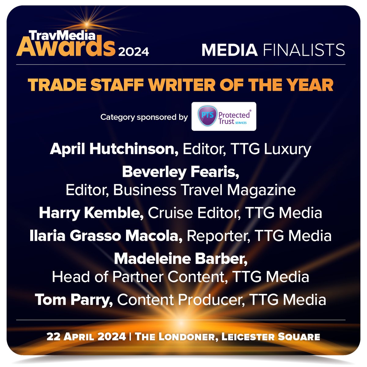 At the beating heart of travel, these media oracles craft those essential reads that give us the inside track on our industry. We salute all the talented journalists who entered – and a huge congratulations to those who made Finalist for Trade Staff Writer of the Year! ➡ April…