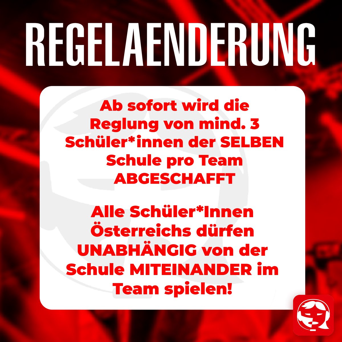 Ab sofort braucht ihr für euer Team keine Mindestanzahl von Schüler*innen derselben Schule mehr.