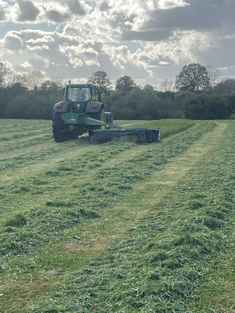 PaulatMelview's tweet photo. Spring at last, taking grass off now so these leys can go into Spring Barley &amp; Peas at the weekend! Beautiful day at last! https://t.co/hbqKBvVZhp