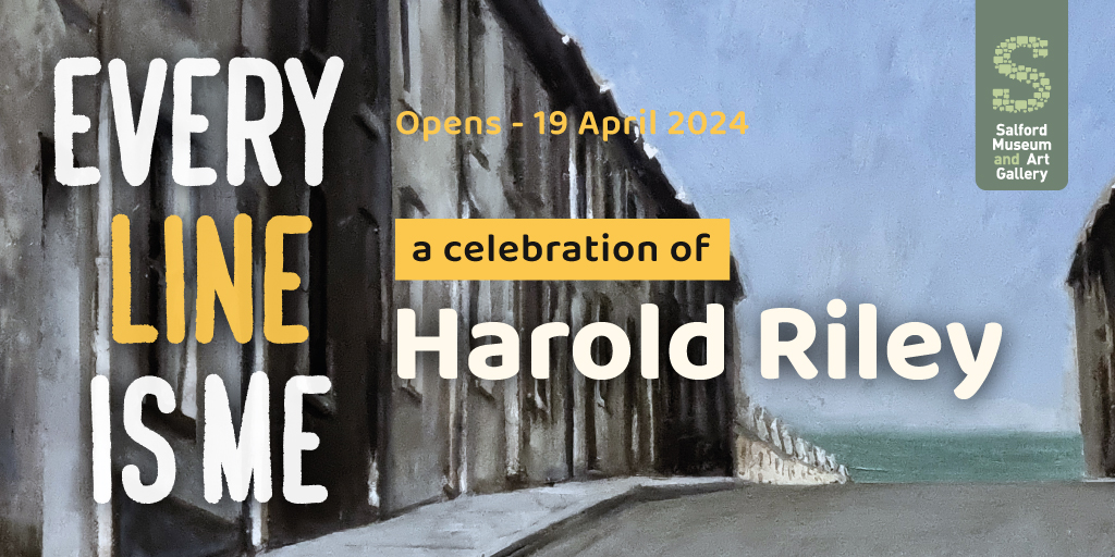 This Friday 19 April, an exhibition celebrating the life & talent of Salford's famous artist, #HaroldRiley opens @SalfordMuseum. The exhibition brings together all of Harold's many disciplines & subject matter including paintings, drawings & photography. buff.ly/43ZmlmO