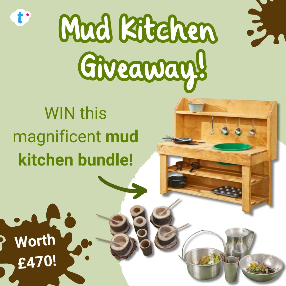 twinklresources's tweet image. 🌻 Mud Kitchen Giveaway! 🌻
Add a Spring to your step with our marvellous mud kitchen giveaway, funded by Twinkl’s #CommunityCollection!
To be in with a chance of winning this bundle, simply:
🌷 Follow @twinklresources
🌷 Like this Tweet
🌷 Reply with #TwinklMudSquad
