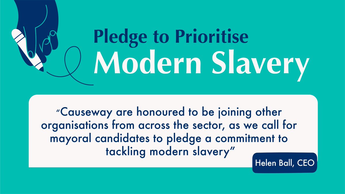 Causeway have joined 50 organisations across the anti human-trafficking sector in urging mayoral candidates across the country to promise to prioritise the fight against #modernslavery. Read the mayoral pledge to prioritise modern slavery below. wearecauseway.org.uk/news-campaigns…