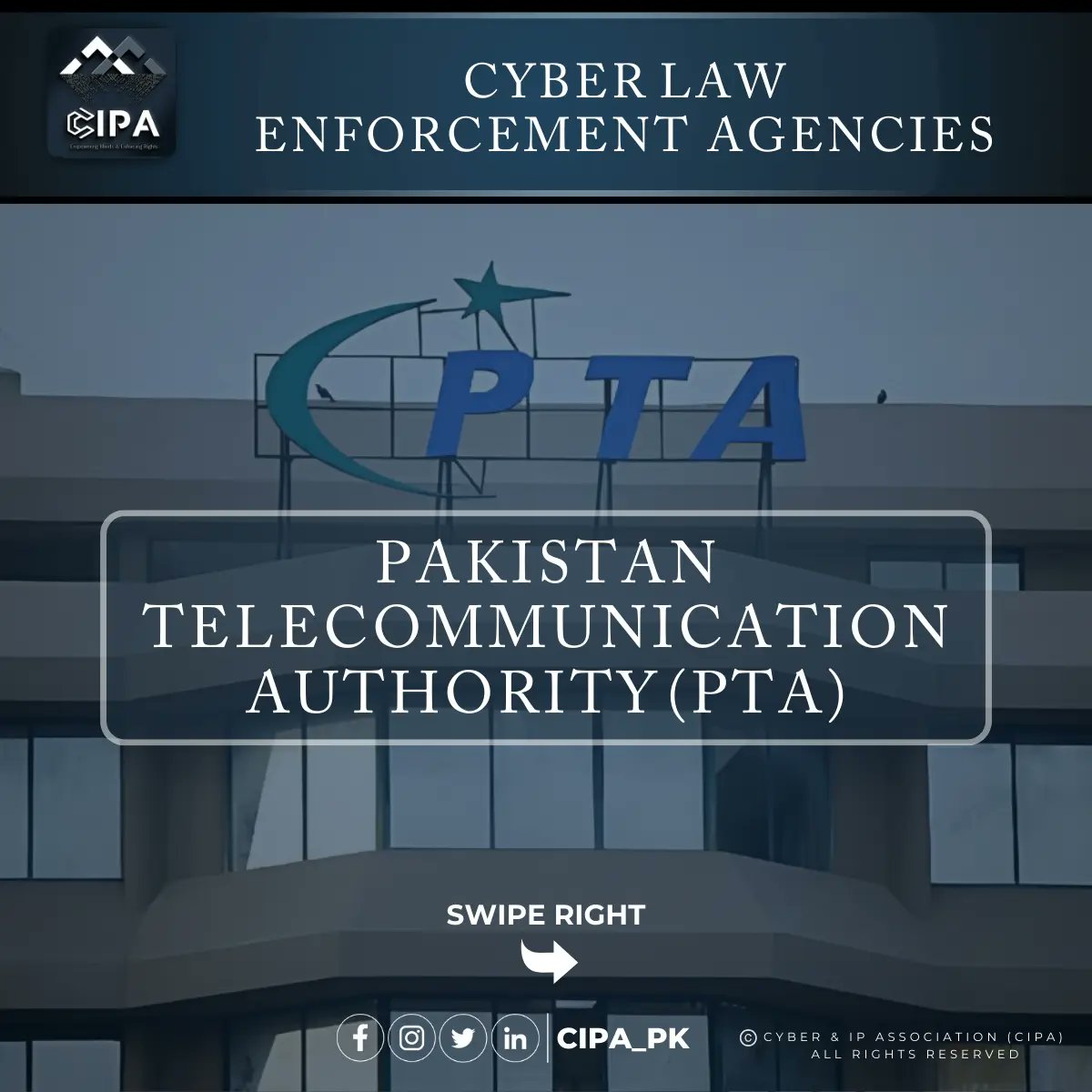PTA: Safeguarding digital frontiers through cyber laws, ensuring a secure cyberspace for all Pakistani citizens.

#Cipa_pk #dataprotection #digitalrights #intellectualpropertyrights #cyber #PTA #Digitallaws #Pakistan