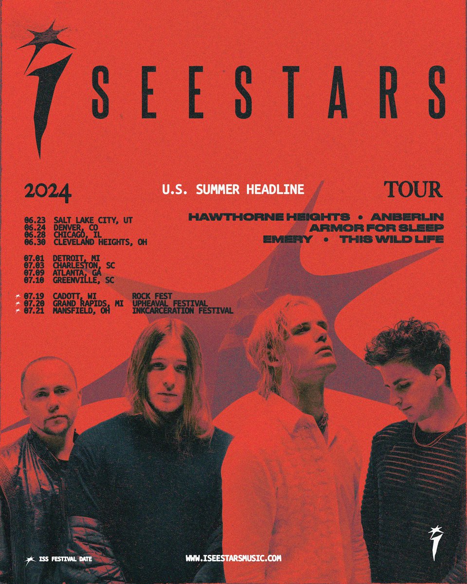 It’s truly an honor to be headlining this summer with some of the artists we grew up listening to! Tickets on sale Friday at 10am! See you this summer!

iseestarsmusic.com