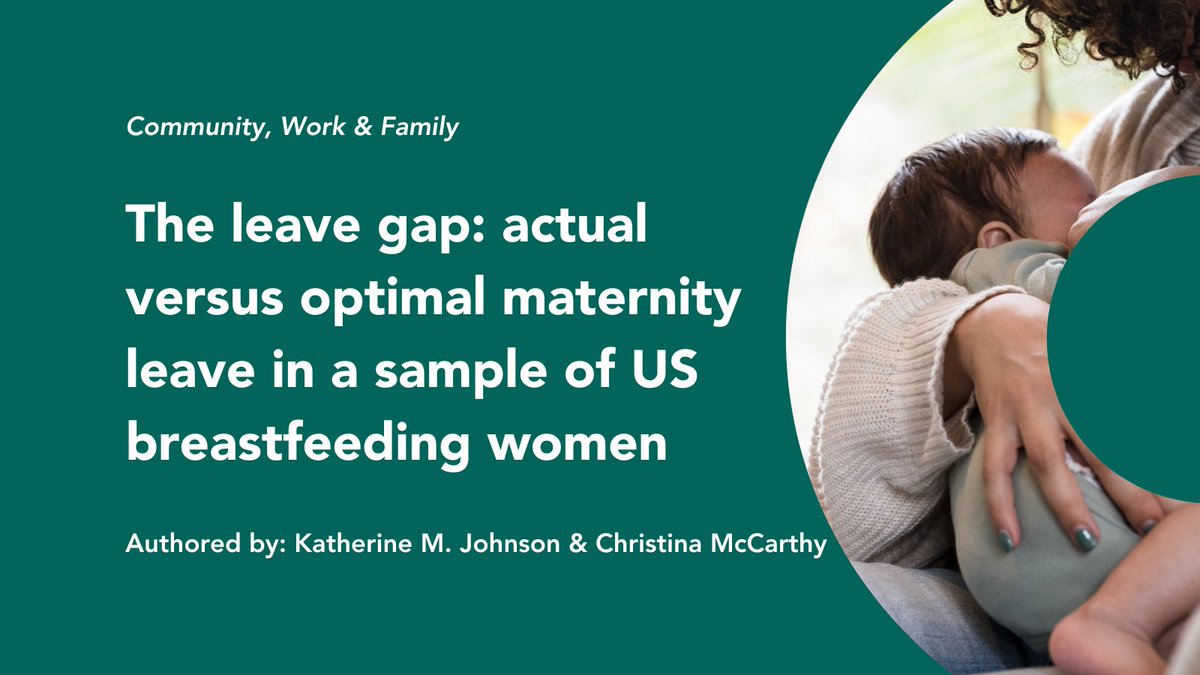 ❓How much #MaternityLeave do #breastfeeding women want relative to what they receive, and what shapes their optimal leave perceptions? Learn more from @Tulane researchers Katherine M. Johnson & Christina McCarthy at the link! 🔗doi.org/10.1080/136688… @WFRN @tandfhss