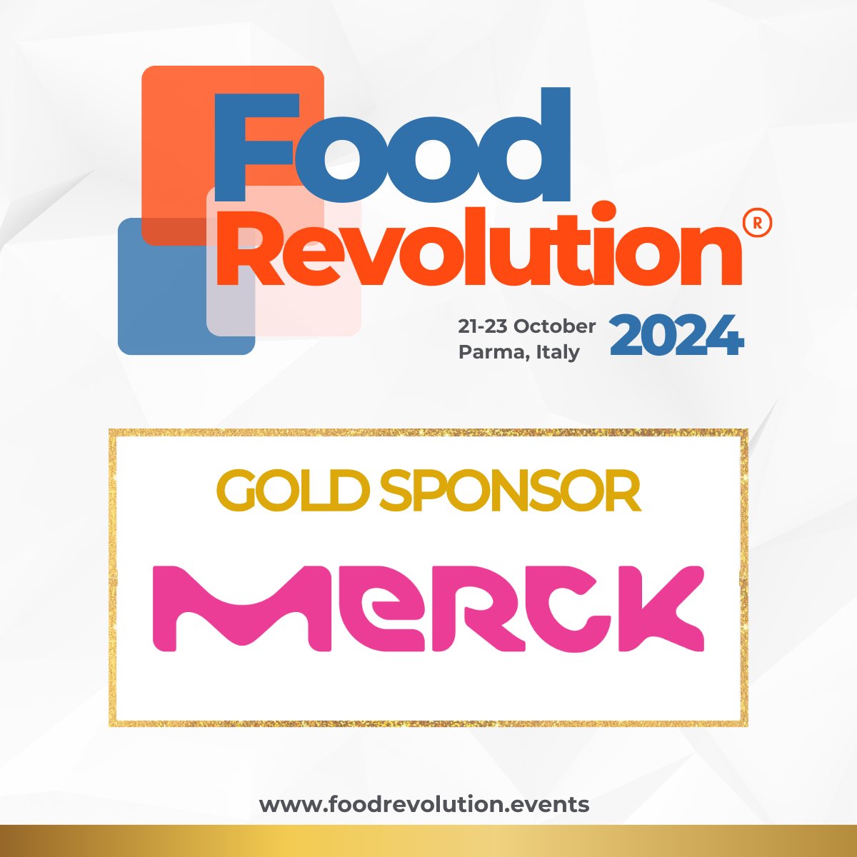 Please join us in welcoming Merck Life Science, a vibrant life science and technology company, as one of our esteemed gold sponsors!

Stay tuned for more updates about #FoodRevolution2024 and mark these dates 21-23 October on your calendars! See you in Parma (IT)!

@merckgroup