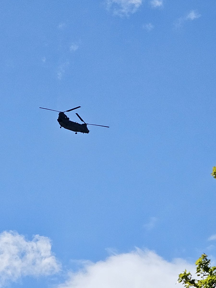 A Lynx helicopter over Portsmouth this afternoon