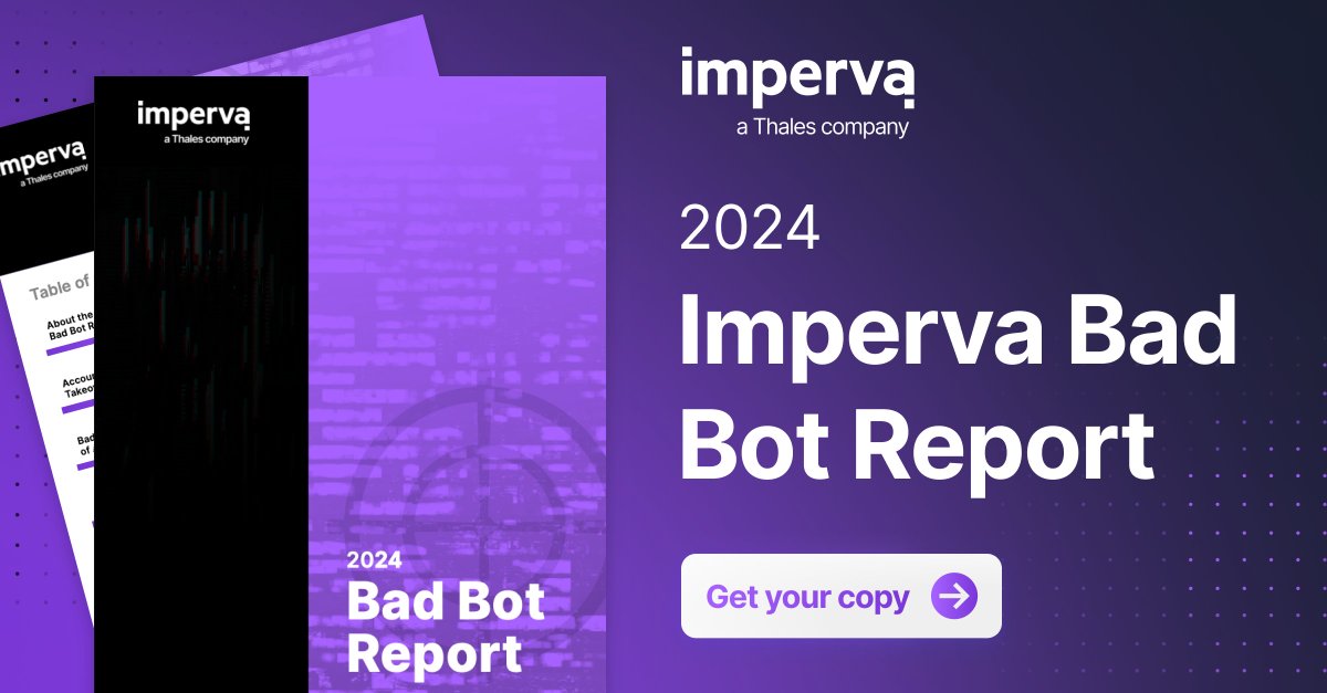 Bots now make up 50% of internet traffic! In the 2024 Imperva Bad #Bot Report, find out how bots are becoming even more sophisticated by mimicking human behavior and represent a an ever-greater risk to businesses. Get your copy now!🔽 imperva.com/resources/reso…