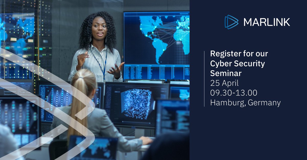 Would you like to hear about the latest developments within #CyberSecurity and the impact this has on the #maritime industry? Register for our seminar in #Hamburg. #Cyber #Shipping 🔹 Date: 25 April 🔹 Time: 09.30 to 13.00 🔹 Location: Hamburg, Germany landing.marlink.com/Cyber-security…