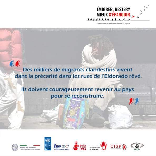Vivre en clandestinité, est-ce un choix?
Campagne digitale sur "L'épanouissement personnel comme alternative à la migration".
#LVIA #LeRéseau #Link2007 #CISP #JVE #PNUD