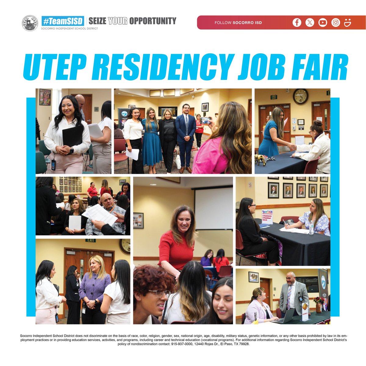 From residency to employment, we are celebrating our @UTEP partnership where talented teachers found their new home at #TeamISD through our UTEP Residency Job Fair.🥳🧑‍🏫🍎👏 #SeizeYourOpportunity